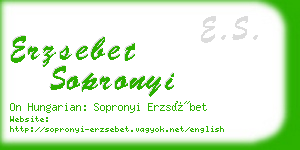 erzsebet sopronyi business card